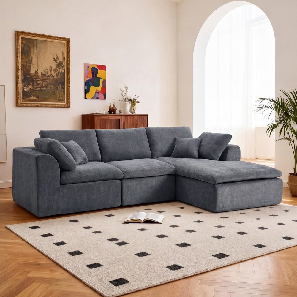 Compressed Cloud Sofa - T-485 Grey