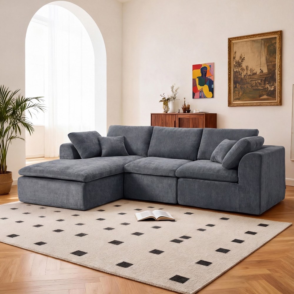 Compressed Cloud Sofa - T-485 Grey