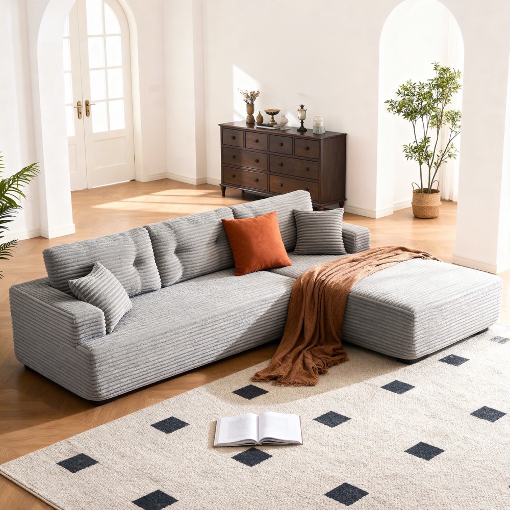 Compressed Sofa - T-711 Light Grey