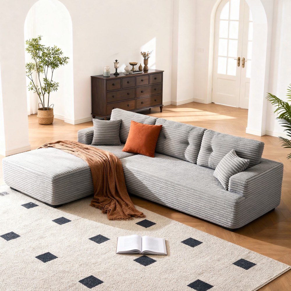 Compressed Sofa - T-711 Light Grey