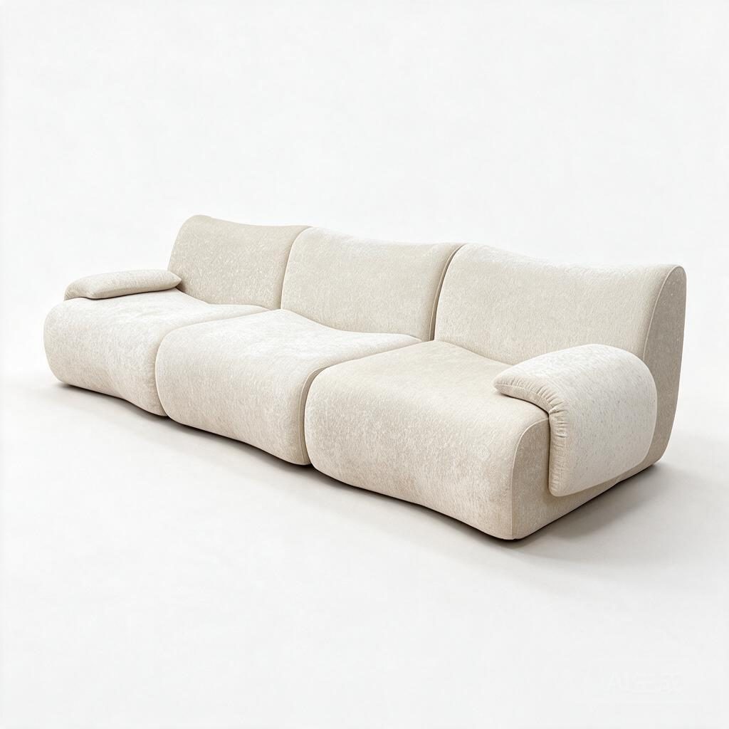 Compressed Sofa - T-622-F Chenille 3-Seater